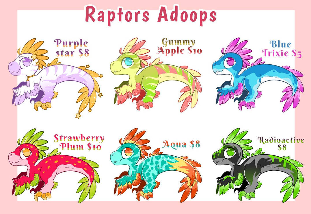 Raptor Adopts by JenZcomms on DeviantArt