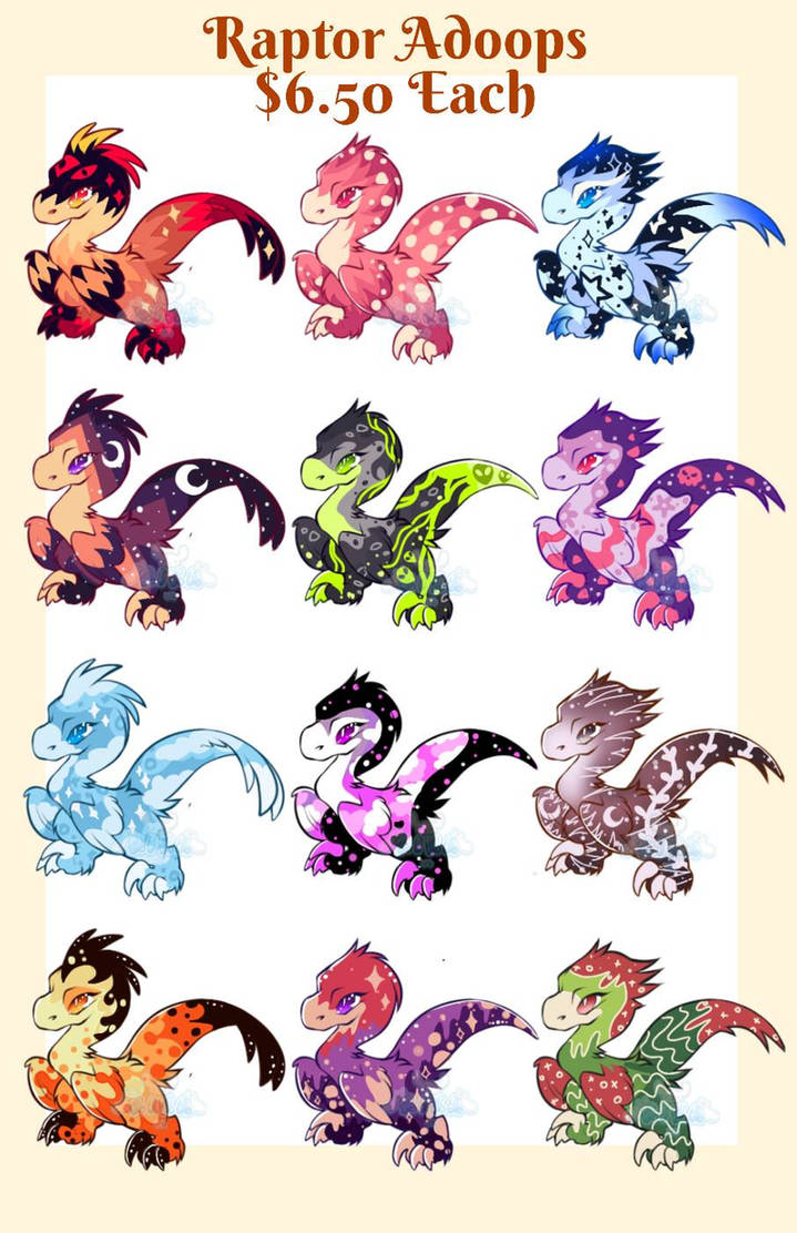 Colorful Avatar Raptors Raptor Adopts by JenZcomms on DeviantArt