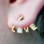 Love Earrings Cuff Wrap Around Gold