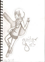 guitar girl uncoloured