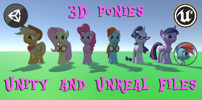 3D Pony Models for Unity and Unreal Engine