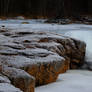 Frozen river shore stock V