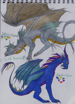 Gem Dragon Adoptables: Silver and Sapphire CLOSED