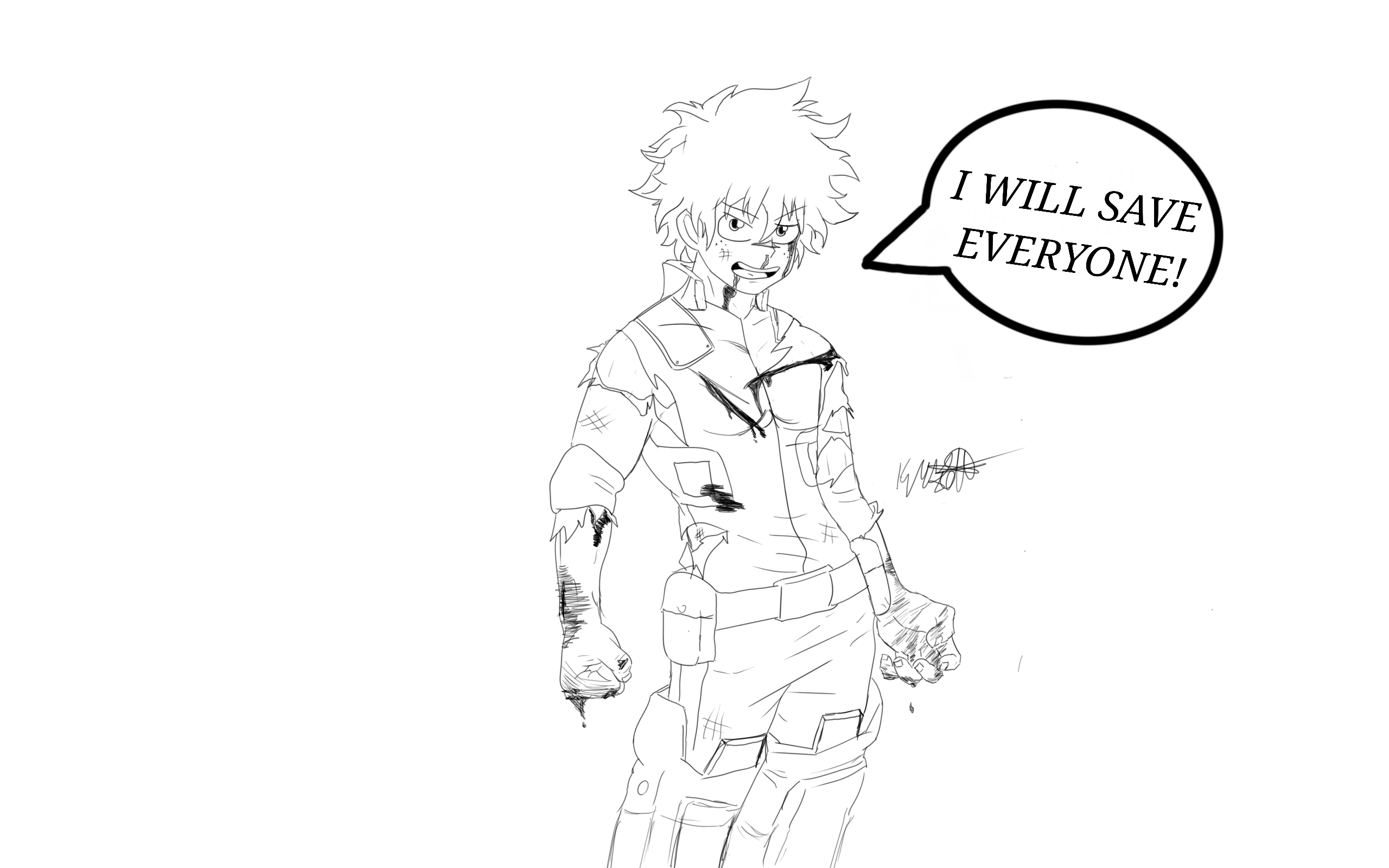 Battle damage deals deku