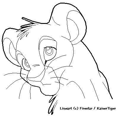 Lion Cub Lineart - headshot