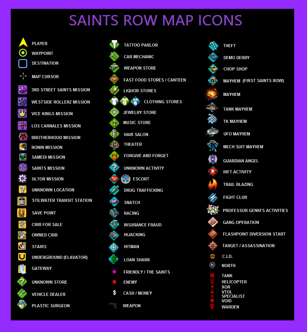 Map Icons of Saints Row by RealisticDrawings200 on DeviantArt