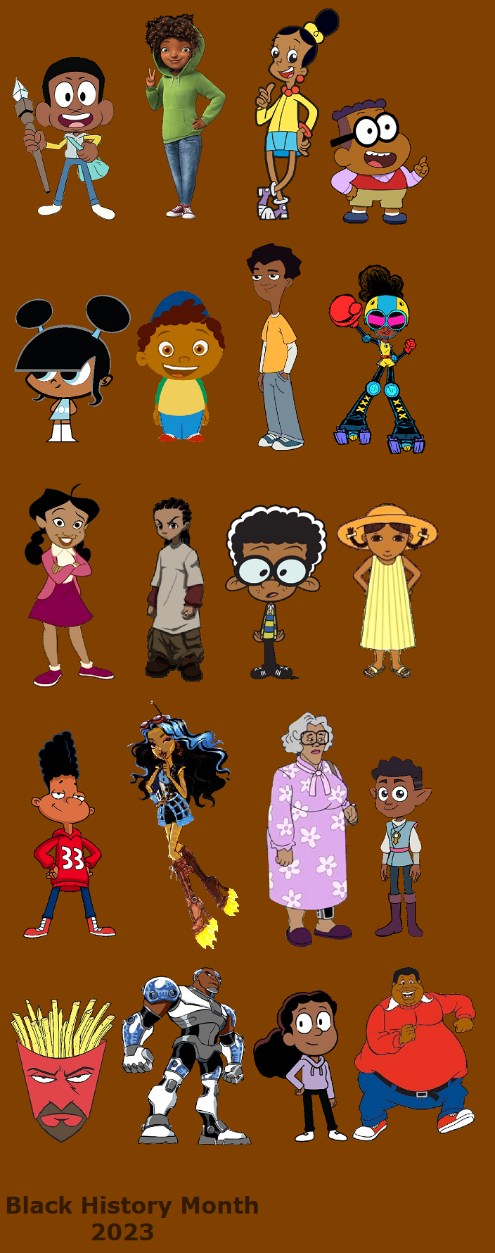 Black Cartoon Characters 2023 by RealisticDrawings200 on DeviantArt