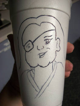Chibi Lady Kaede - ON A CUP
