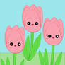 Kawaii Happy Tulips