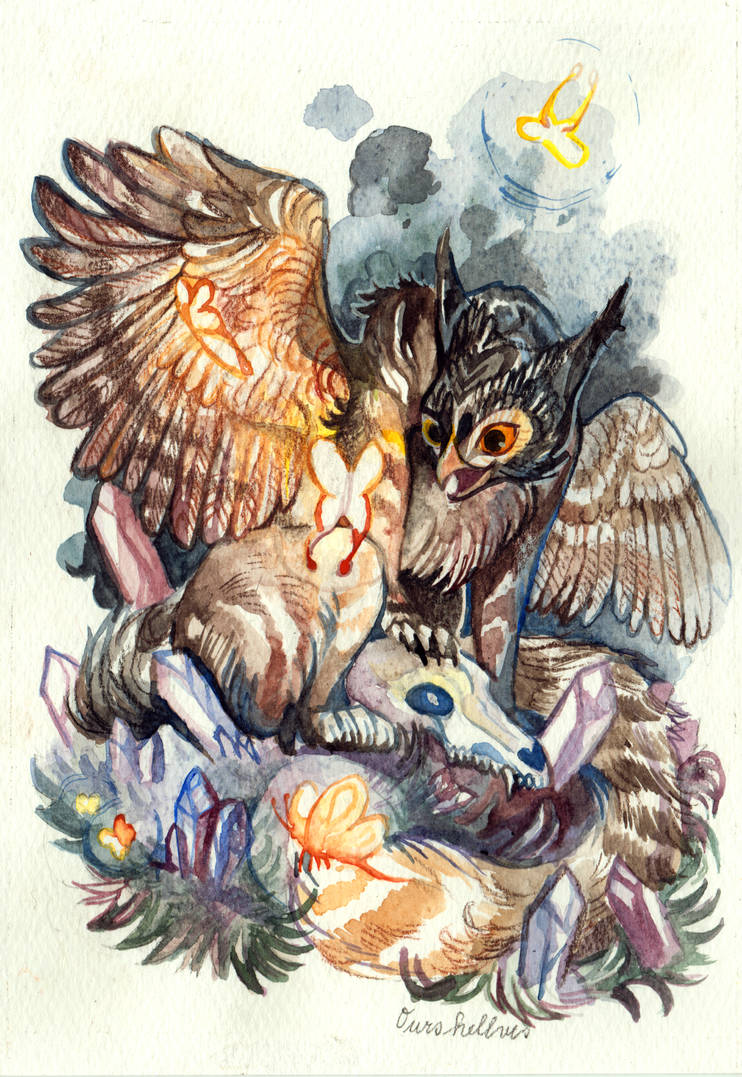 Gryphon with Butterflies / Commission