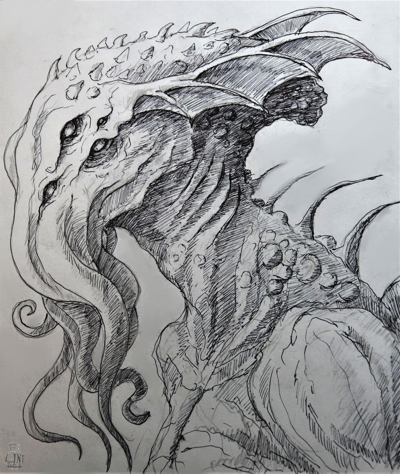 Cthulhu Doodle By BottledLineArt On DeviantArt cthulhu-doodle-by-bottledlineart-on-deviantart