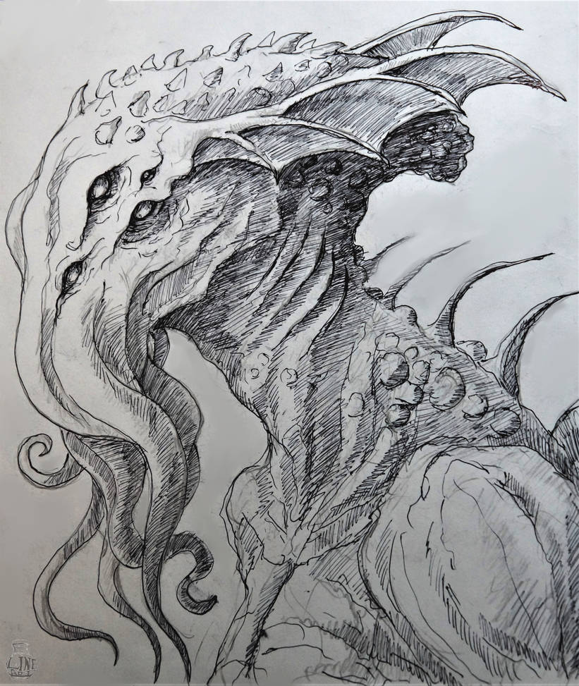 Cthulhu Doodle by BottledLineArt on DeviantArt