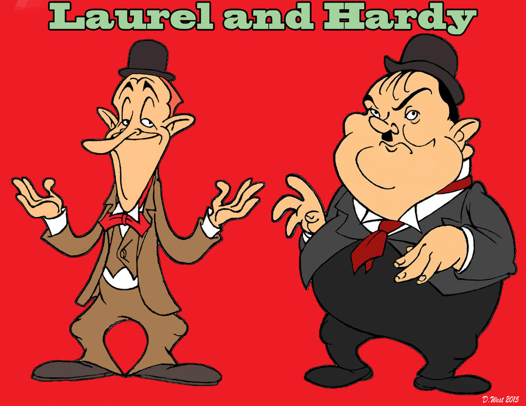 Laurel and Hardy cartoon color with text by dwesthorrorcom on DeviantArt