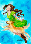 The Little Witch and her Dog by HelviRiitta