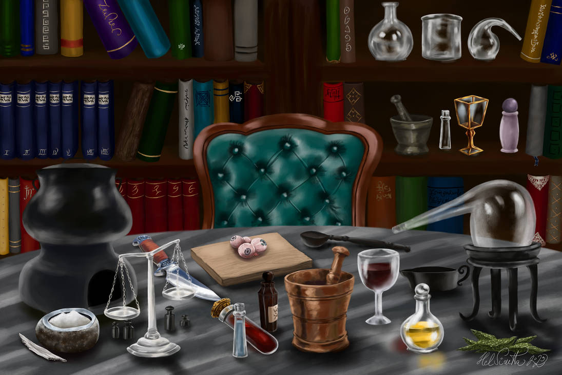 Alchemy Table Display Alchemy Table by HelviRiitta on DeviantArt