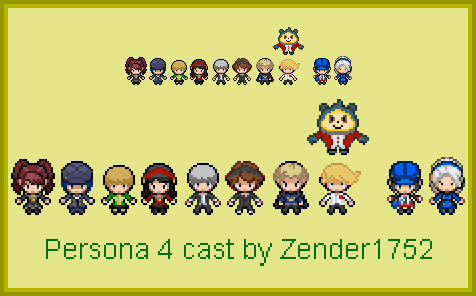 Sp4 Characters Persona 4 Cast overworld sprites by Zender1752 on DeviantArt