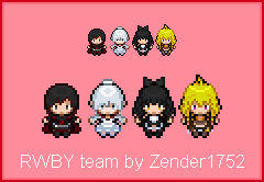 RWBY team overworld sprites