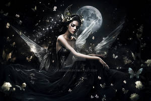 Night And Butterfly Fairy And Moon, Queen of the M