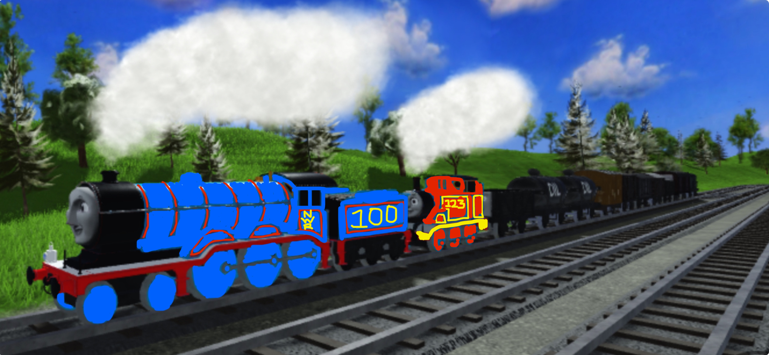 Julian (Me) and Miguel Pulling a Goods Train by Juliantsk123 on DeviantArt