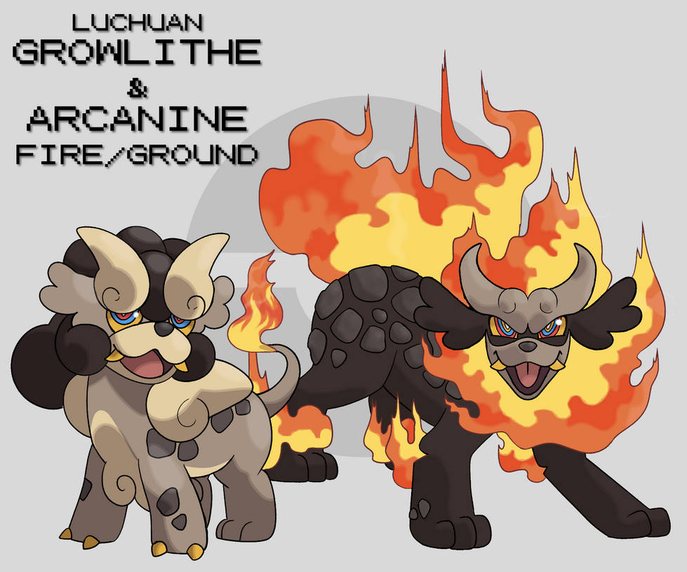 Luchuan Growlithe and Arcanine by renhorse on DeviantArt