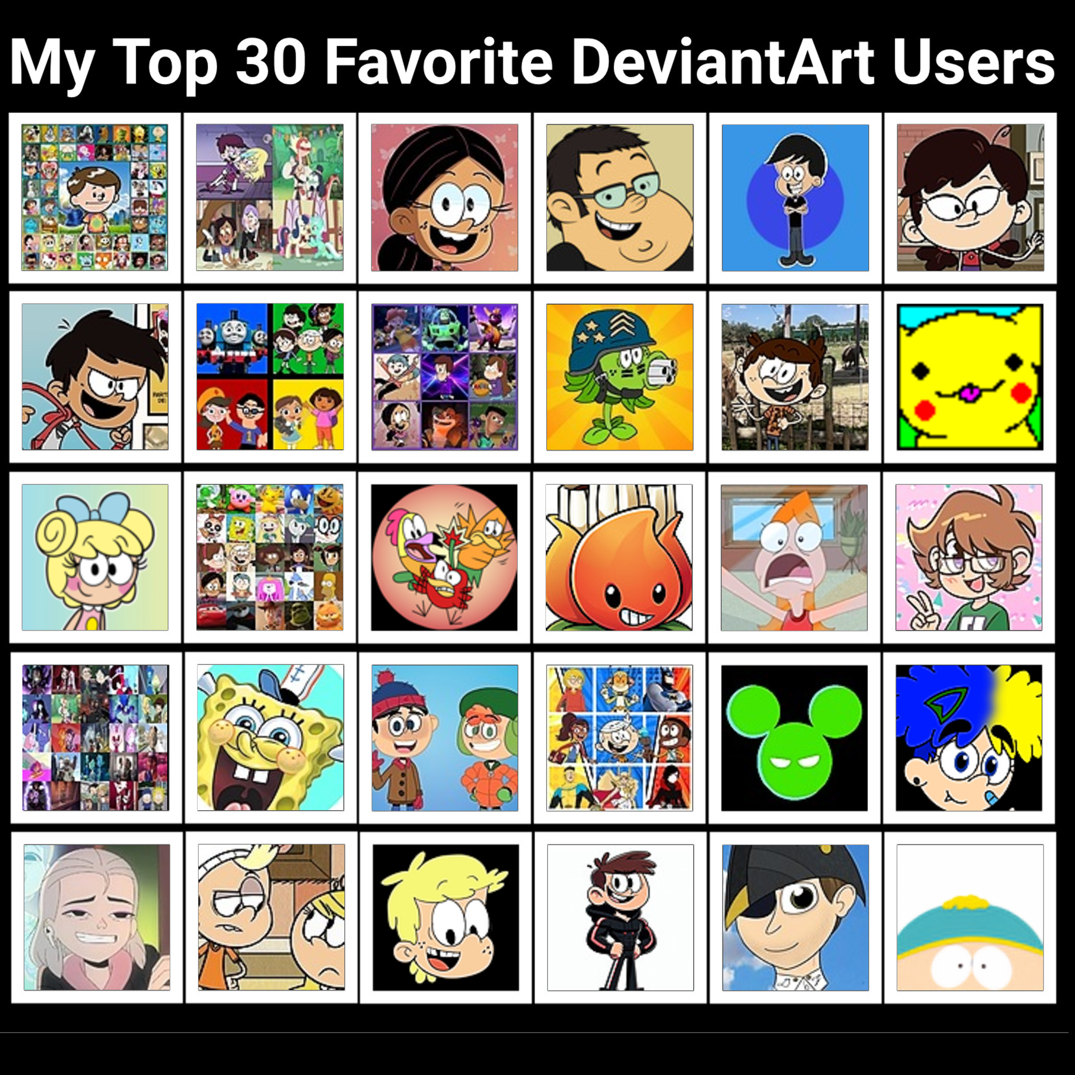 Upload777 My 30 Favorite DeviantArt Users by StarWishTPMP on DeviantArt