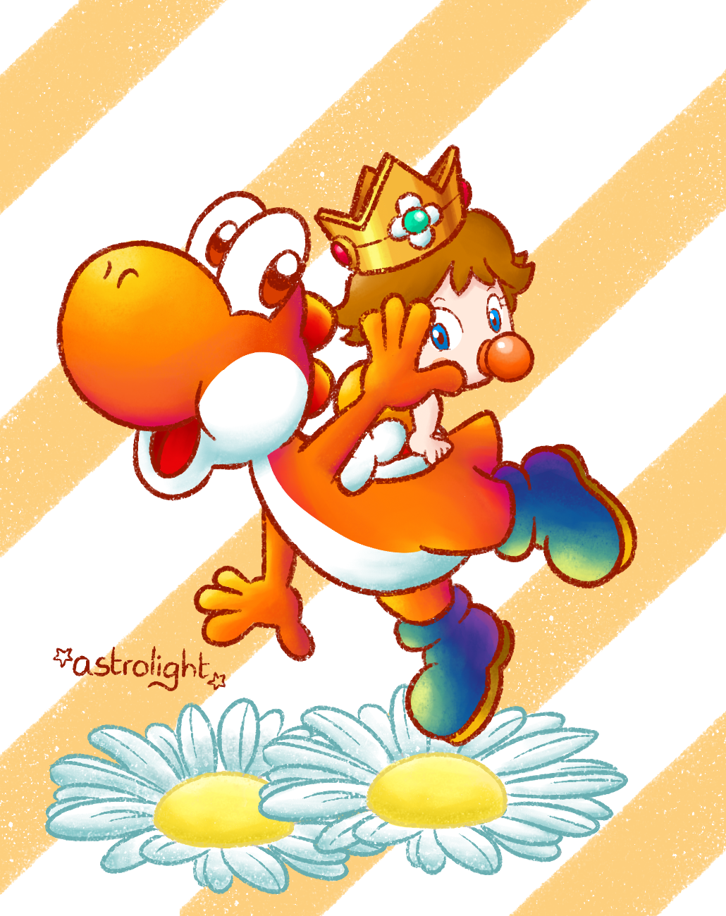 Yoshi And Baby Daisy By Astrolightart On Deviantart Yoshi And Baby Daisy By Astrolightart On Deviantart