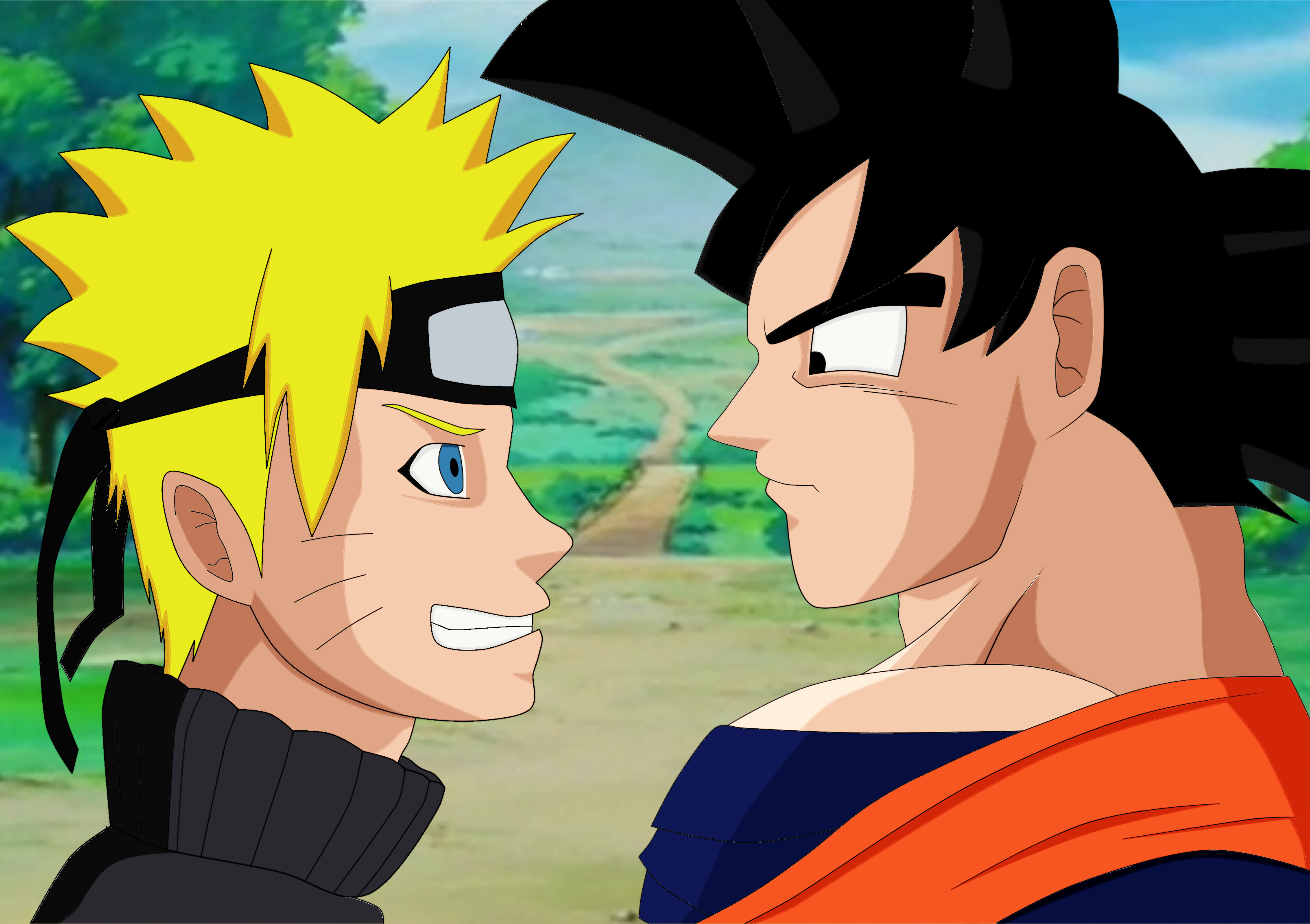 GOKU VS NARUTO (Wallpaper) by OxeloN on DeviantArt