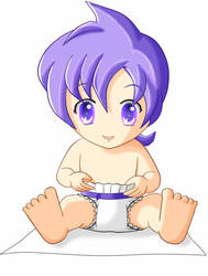 Baby Anabel in diaper