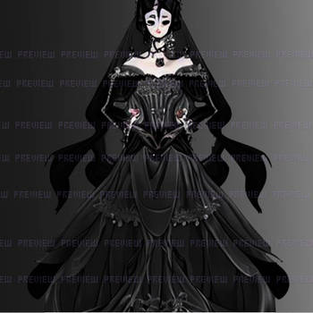 (open) Dark wedding Gown Dress