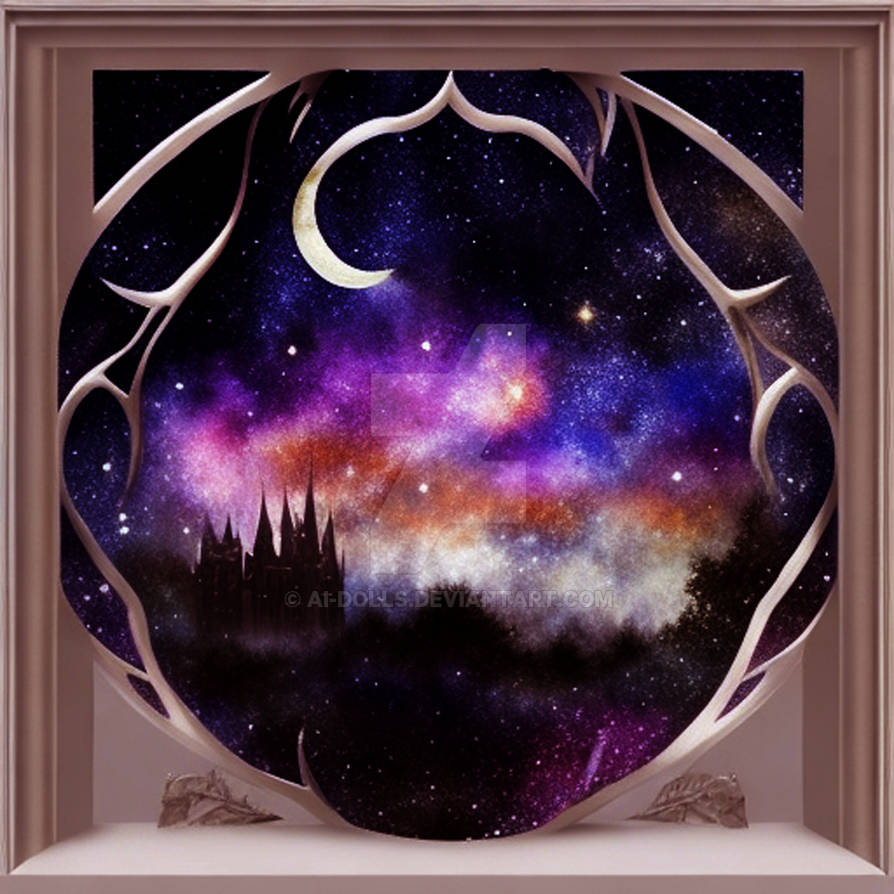 Window View Galaxy Galaxy View From a Window - Background Stock by AI-Dolls on DeviantArt
