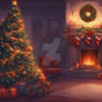 7k Xmas FirePlace Premium Wallpaper 001