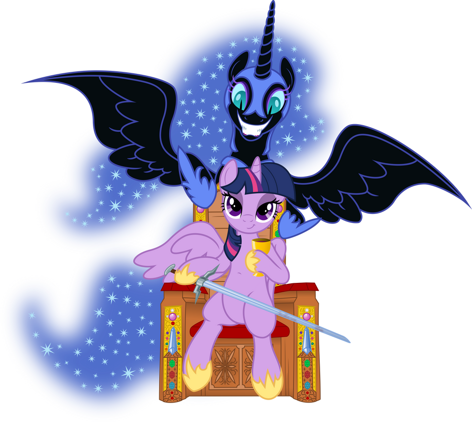 Vector Twilight Sparkle and Nightmare Moon by DeyrasD