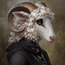 A Female emo goth Sheep-Anthro