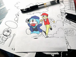 Doraemon , Nobita and the adventure with Sherlock