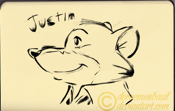 Justin sketches