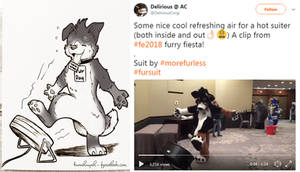 Fursuit fan art - Furry in the hot day