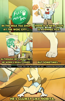 Random drawing : The waiter fennec fox
