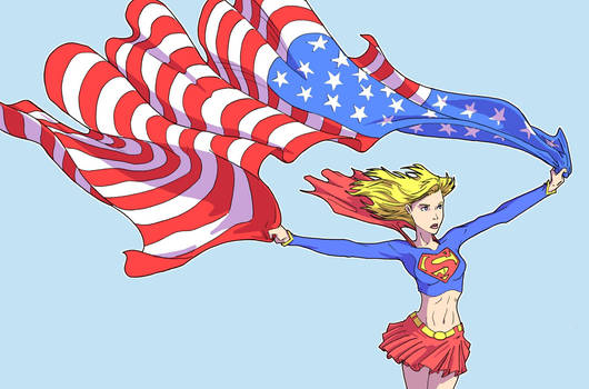 super american flag girl