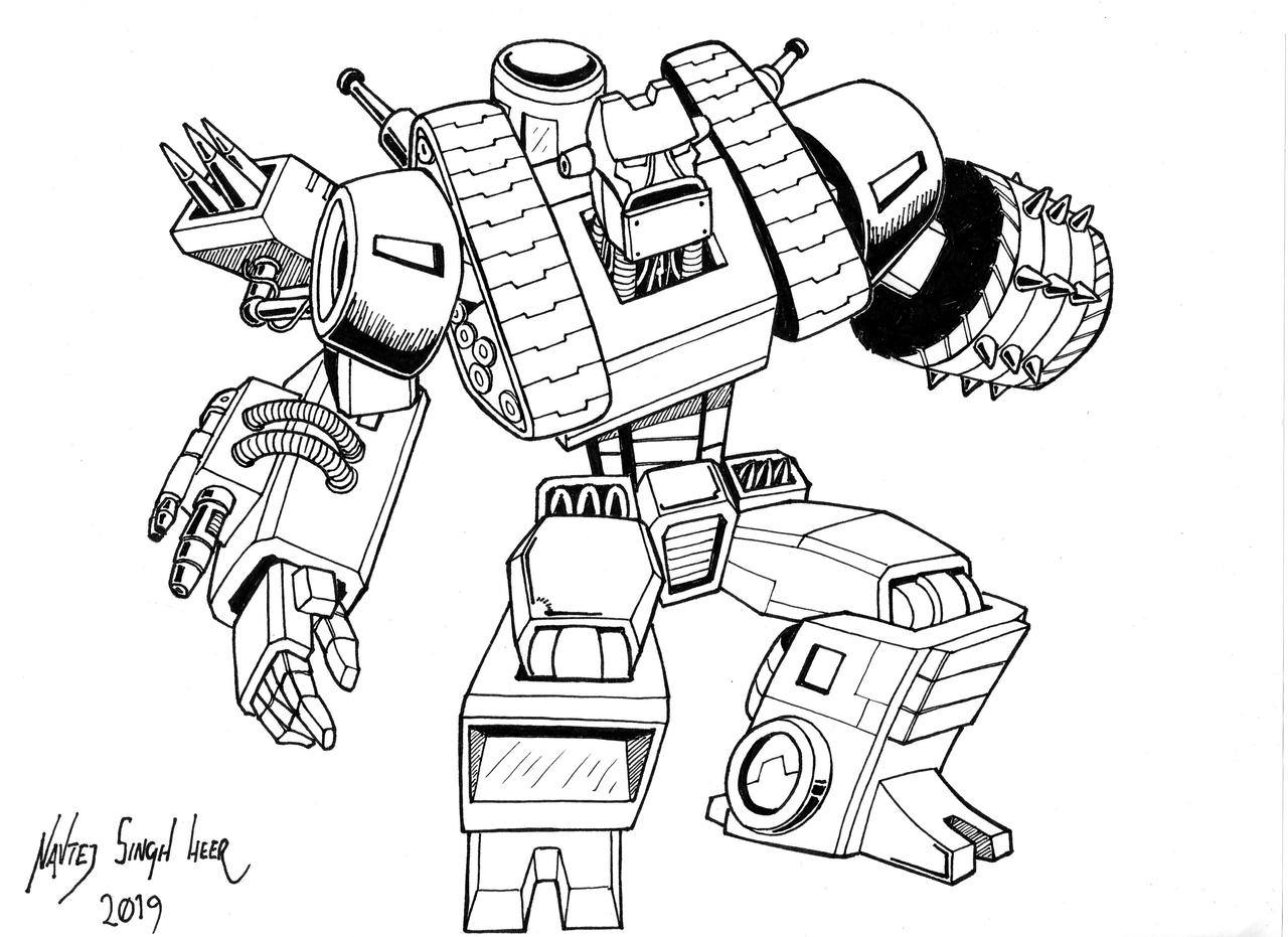 steamroller robot mode by hellbat on deviantart