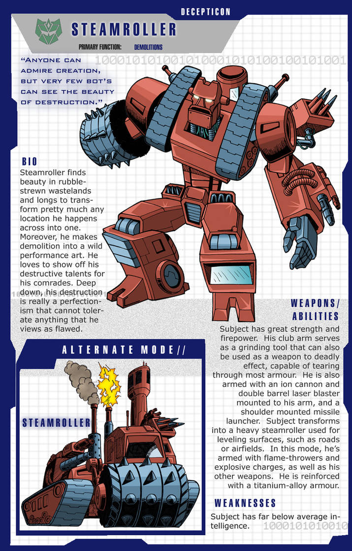Steamroller profile by hellbat on DeviantArt