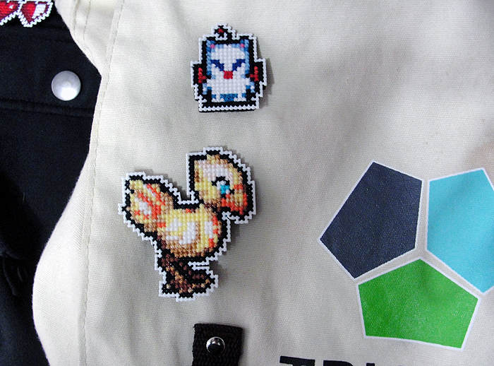 Moogle and chocobo pins