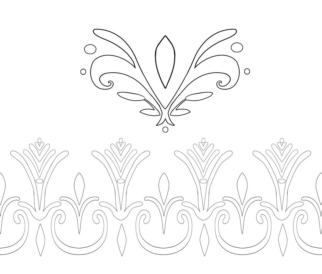 Elsa Coronation Dress Pattern Outlines