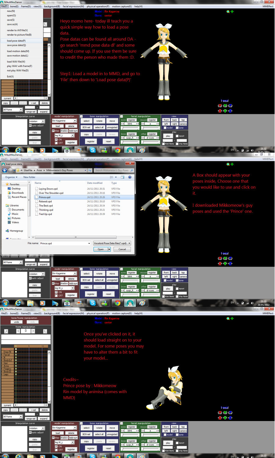 How do load a pose - MMD Tutorial by Neko-momo-nya on DeviantArt