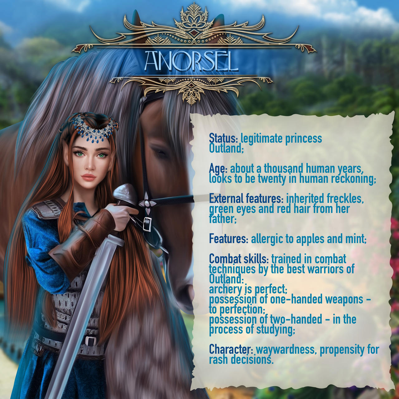 Character profile for visual novel by sandriarts on DeviantArt