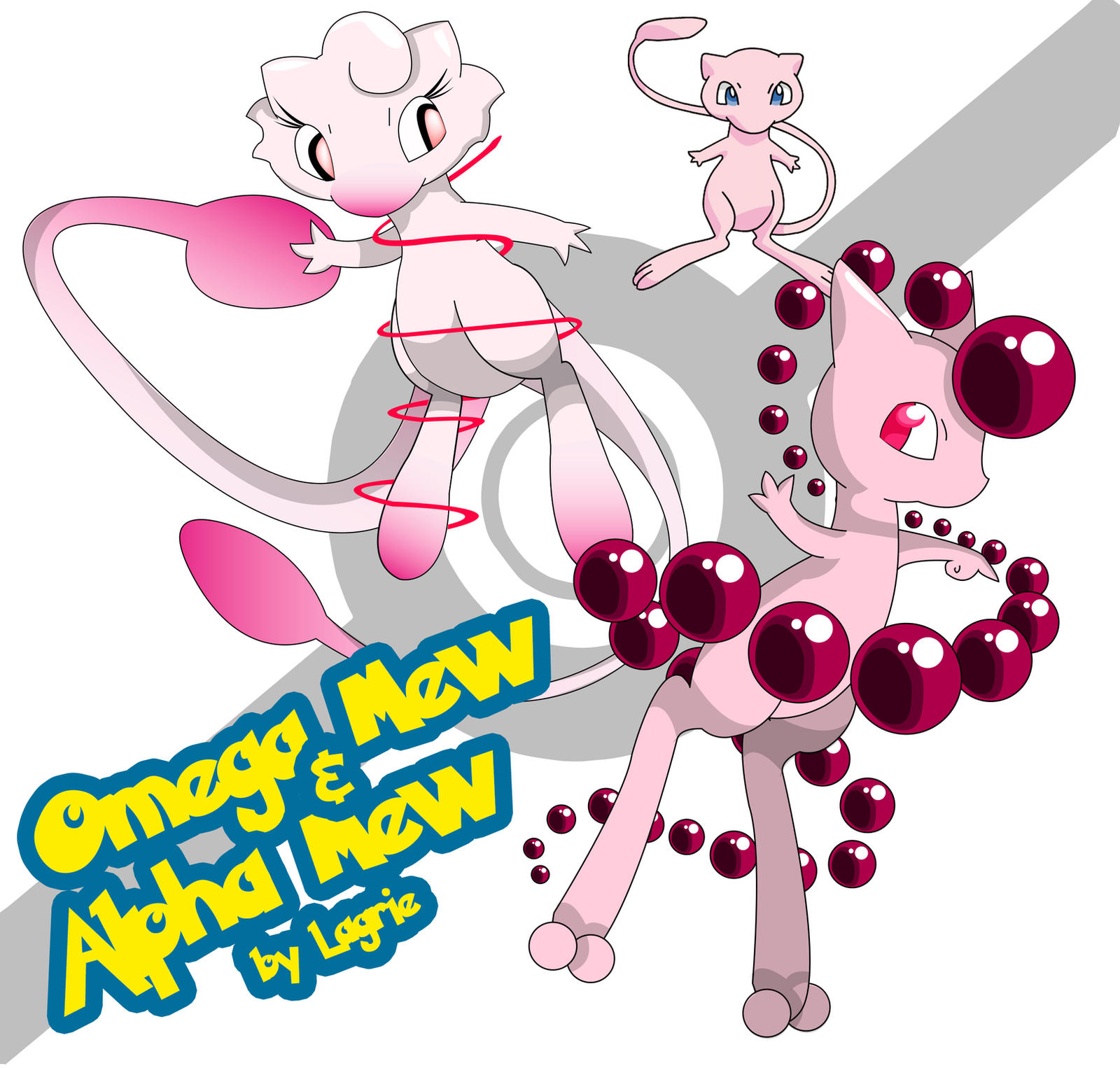 Omega and Alpha Mew by lagrie on DeviantArt