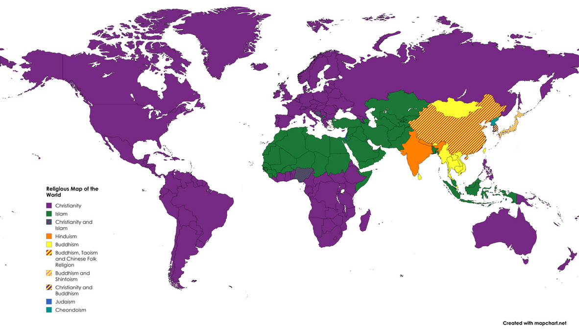 Religious Unity Map Religious Maps of the World by ToonArt789 on DeviantArt