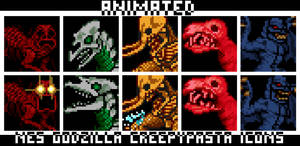 ANIMATED Free NES Godzilla Creepypasta Icons
