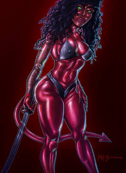 Red Devil Girl Pin-up