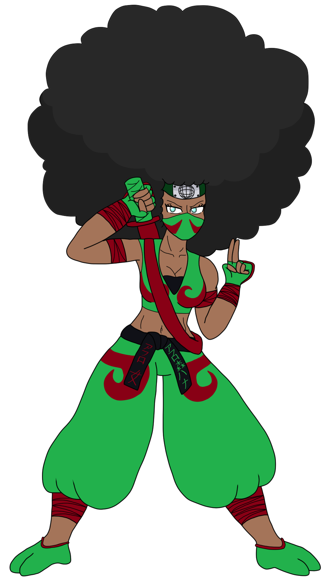 Hana the Afro Ninja (Redesign) by TheAmazingMisterZ on DeviantArt