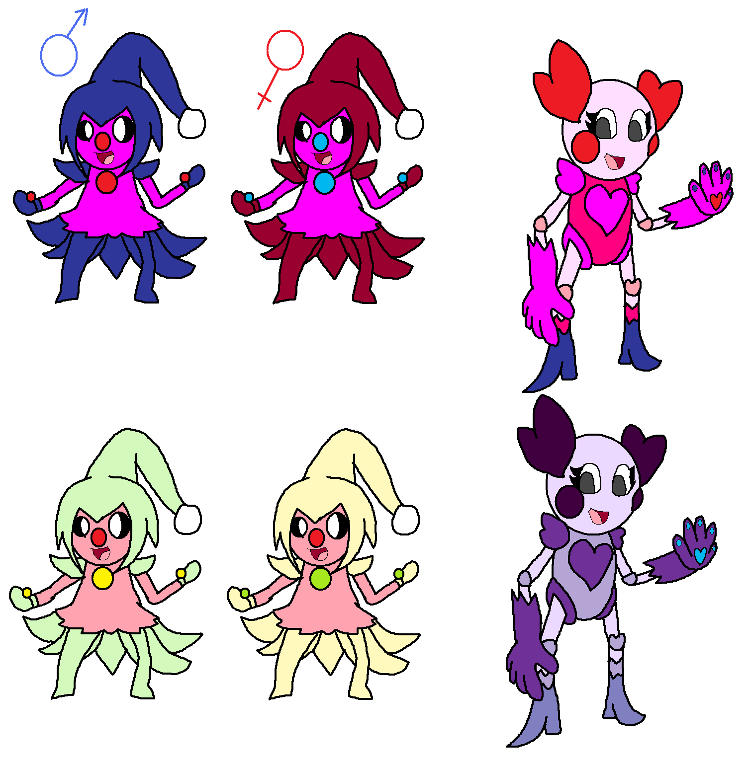 Mime Sr. and Ms. Mime by YingYangHeart on DeviantArt